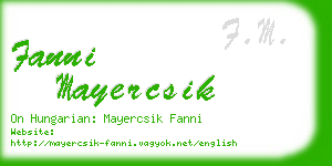 fanni mayercsik business card